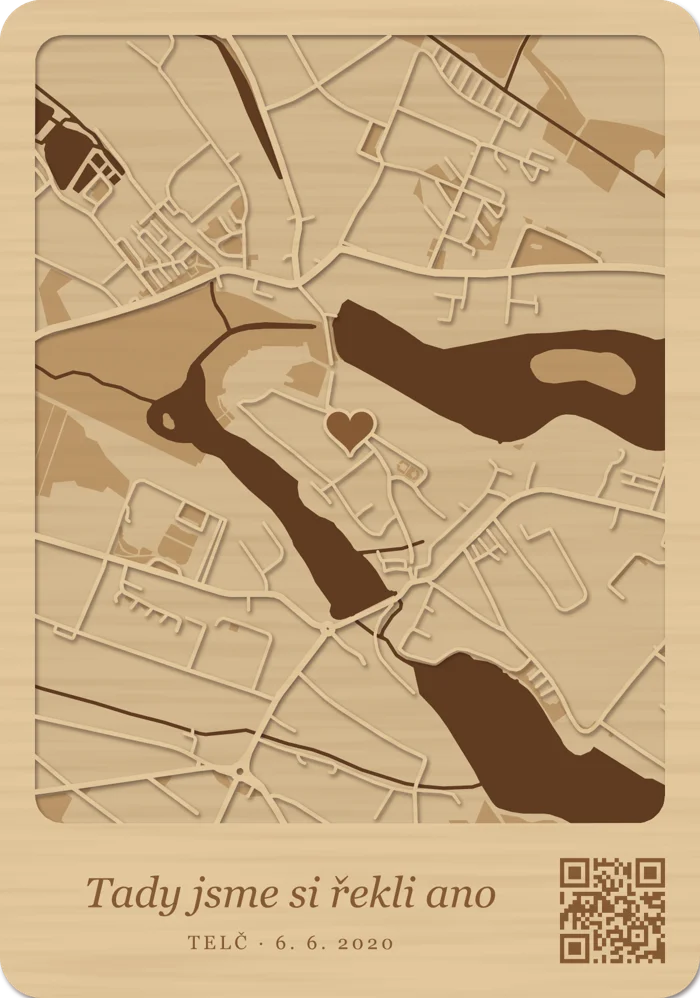 Dvouvrstvá mapa Telče